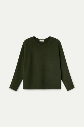 Ribbed Striped Knit Sweater