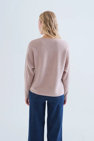 Ribbed Striped Knit Sweater