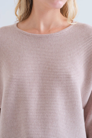 Ribbed Striped Knit Sweater