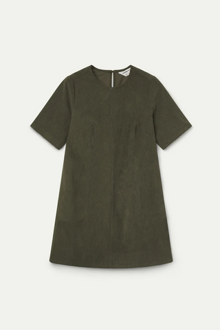 Dark green corduroy dress.