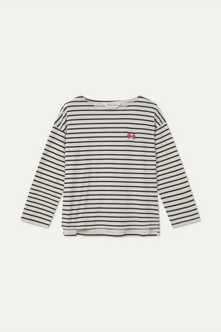 Black and White Striped Cotton T-Shirt