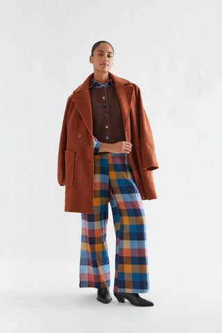 Brown Knit Vest with Multicolor Velvet Buttons