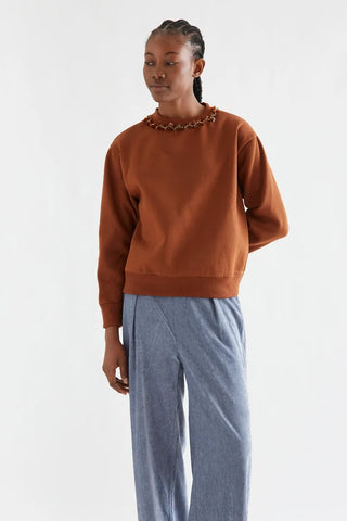 Jewel Neck Sweatshirt