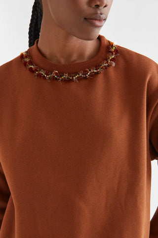 Jewel Neck Sweatshirt