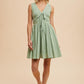 Cotton Bow Dress (Darling) - Sage