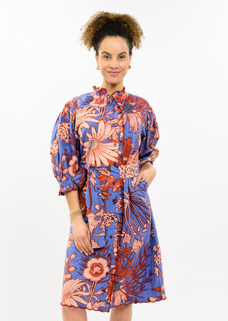 Scallop trim midi dress