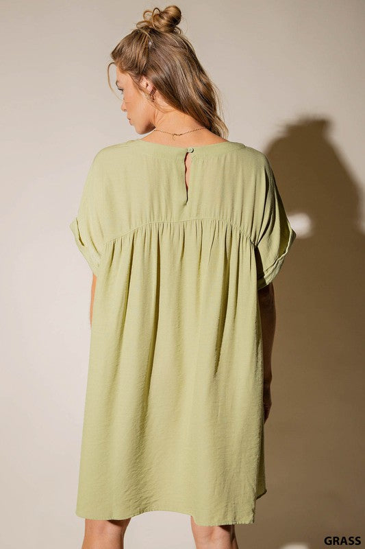 Babydoll Dress - Grass Green