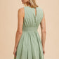 Cotton Bow Dress (Darling) - Sage