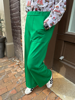 Wide Green Trouser