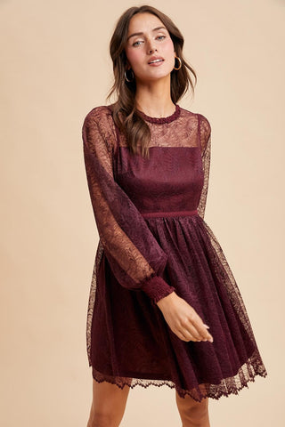 Ruffle Neck Mini Dress