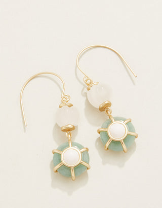 Chechessee Earrings White/ Jade