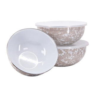 Taupe Swirl Mixing Bowl Set of 3