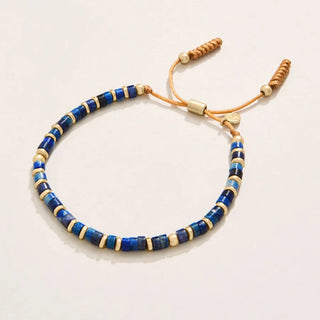 Stone Slide Bracelet 5mm (Blue)