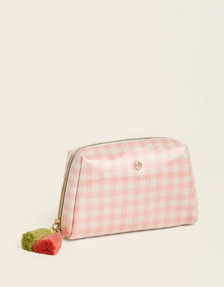 Cosmetic Pouch Gingham Pink