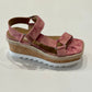 Gylian platform sandal pink tie dye