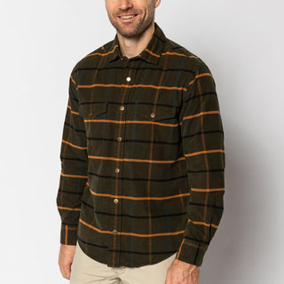 Bankston Corduroy Plaid Snap Shirt