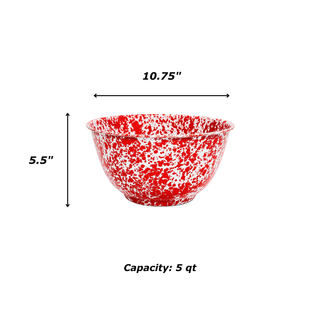 Splatter Large Salad Bowl - Red