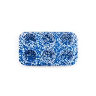 Splatter 6 Cup Muffin Tin - Blue