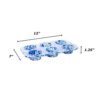 Splatter 6 Cup Muffin Tin - Blue