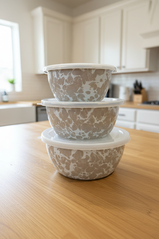 Taupe Swirl Nesting Bowls
