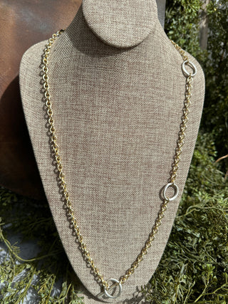 Rebel Adjustable Necklace w/ Hammered Circles