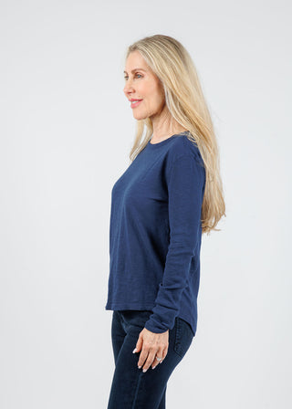 Crew Neck Garment Dyed Long Sleeve Tee