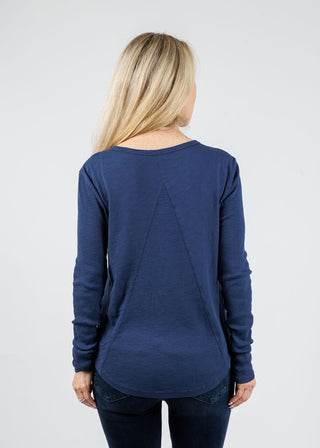 Crew Neck Garment Dyed Long Sleeve Tee