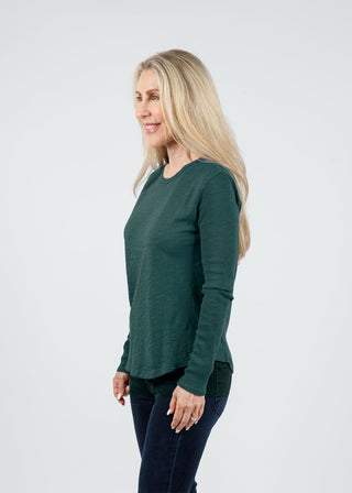Crew Neck Garment Dyed Long Sleeve Tee
