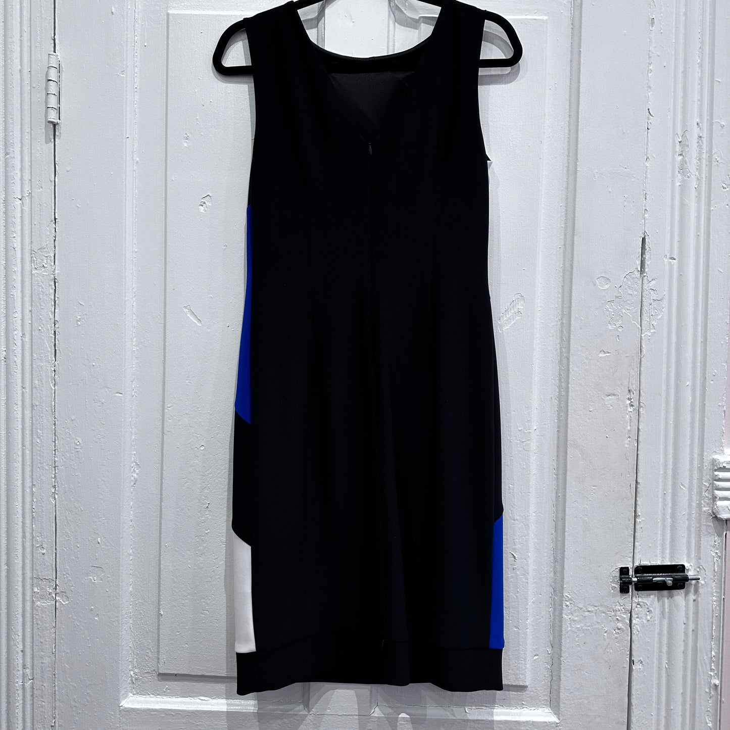 Black/Blue/White Shift Dress