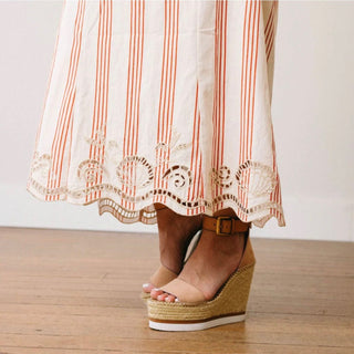 Cherry pinstripe Sophia Dress