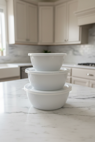Solid Nesting Bowls White