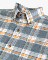 Milton Plaid Intercoastal Flannel Sport Shirt (Heather Dark Denim)