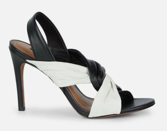 Talia soft nappa black and white heel