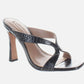 Ines Croco Embossed Leather black heels