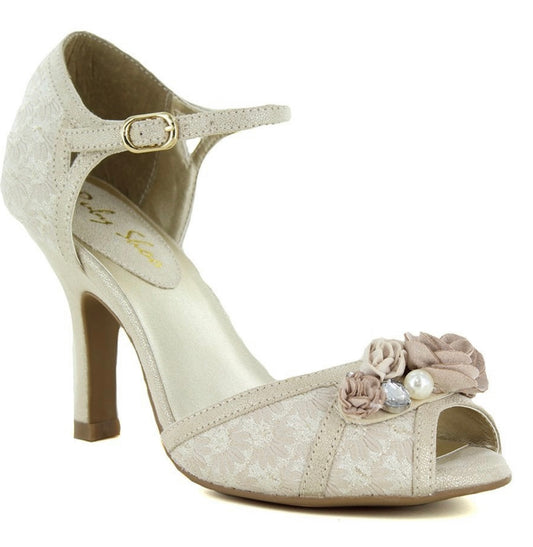 Clarissa cream/gold heel