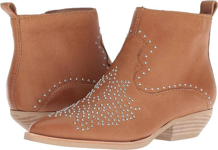 studded mocha ankle bootie