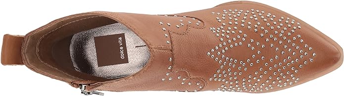 studded mocha ankle bootie