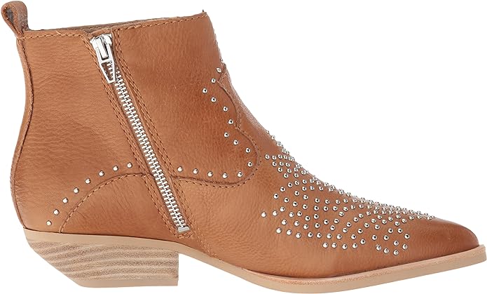 studded mocha ankle bootie