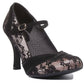 Delilah black lace heel