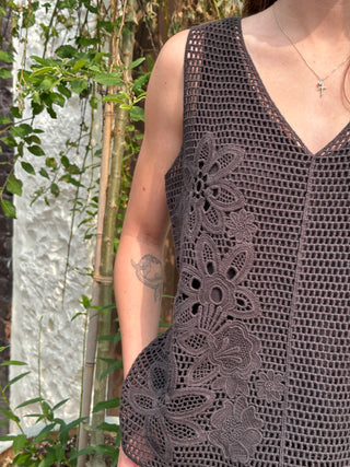 Chariss Crochet Tank Top (Black)