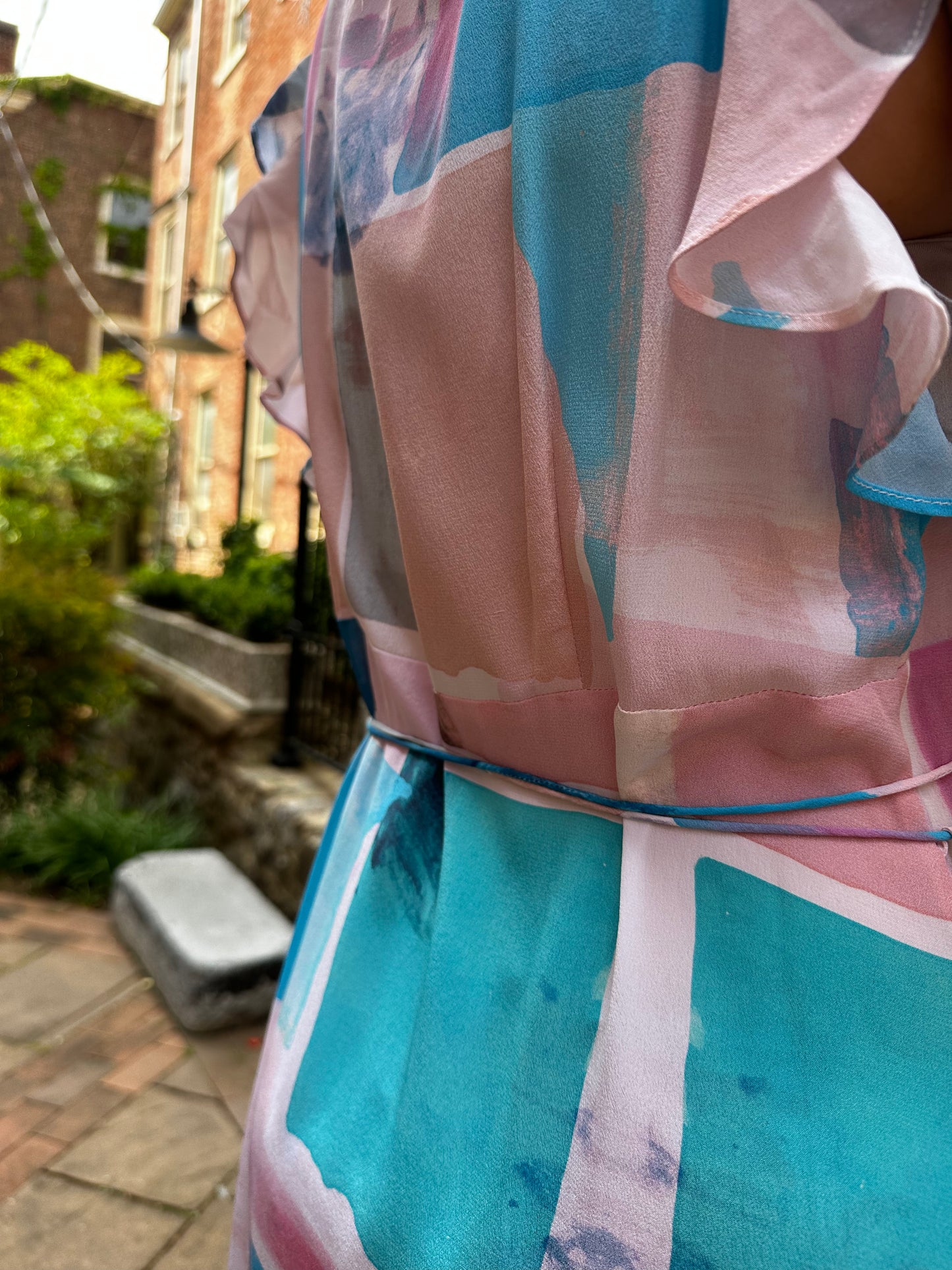 Pastel Color Midi Dress Ruffle