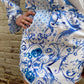 Blue Paisley Chiffon Dress