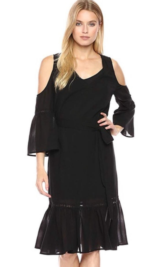 Black Eyelet Cold Shoulder