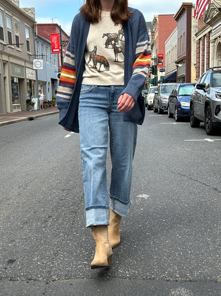 Morgan Cuffed Wide Leg Denim