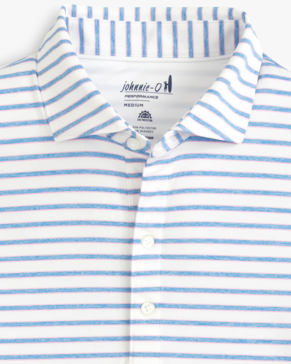 Striped Jersey Performance Polo (Thorton) - White