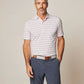 Barton Striped Top Shelf Performance Polo - Bahama Mama