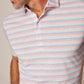 Barton Striped Top Shelf Performance Polo - Bahama Mama