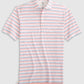 Barton Striped Top Shelf Performance Polo - Bahama Mama