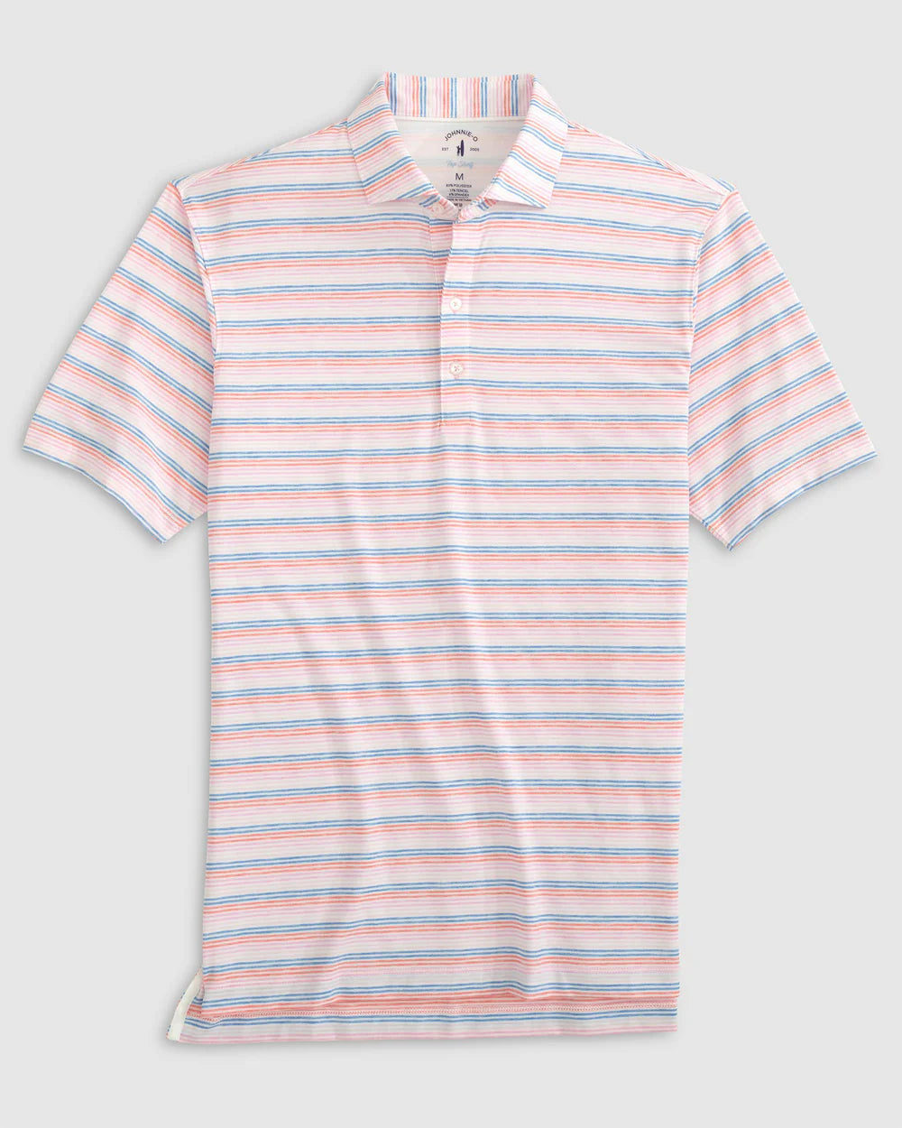 Barton Striped Top Shelf Performance Polo - Bahama Mama