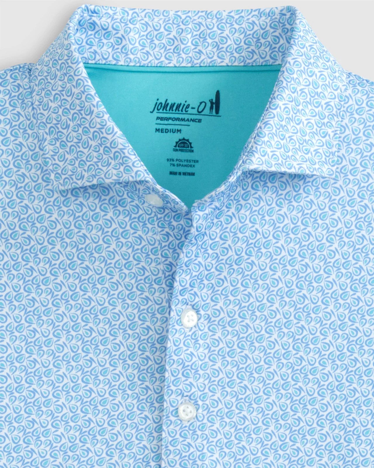 Printed Jersey Performance Polo - Harkins Peacock